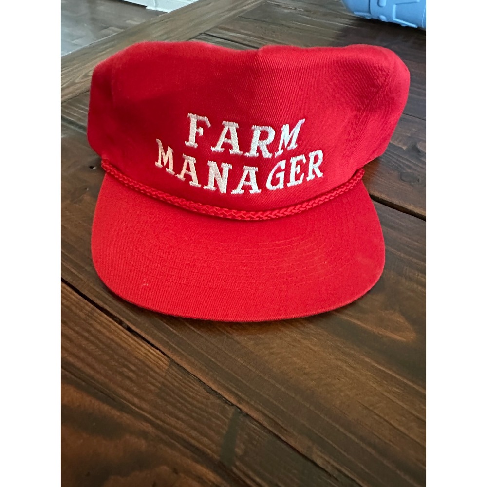 Vintage Red Farm Manager Mike Snapback Rope Hat Trucker Cap Novelty